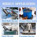 500W Chicken Water Heater with Thermostat,Cast Aluminum Submersible Bird Bath De-Icer for Plastic/Metal Poultry,Power Cord 9.8 Ft,Black