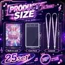 Geyoga 25 Sets Kpop Party Supplies Kpop VIP Badge Lanyards Bulk with Clear ID Card Holders Purple Music Star Themed VIP Backstage Pass Lanyards for K Pop Concerts Fan Birthday Party Events