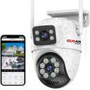 Security Camera Outdoor,6MP Dual LensWiFi Outside Camera for Home Security with Power Cord, 360 View, Auto Tracking, Human Detection, Color Night Vision, IP66 Waterproof, 24/7 Record, SD/Cloud (SJ1-Black)