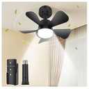 NBKLS Black Ceiling Fan with Light, 3 Light Color Dimmable Ceiling Fans with Lights and Remote, E26/ E27 Standard Light Base, Modern Flush Mount Low Profile Ceiling Fan for Bedroom