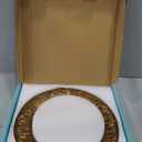 MAONAME 13" Antique Gold Charger Plates, Plate Chargers with Embossed Rim, Round Plastic Charger Plates for Wedding, Table Decor, Set of 6