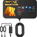 Digital TV Antenna, TV Antenna Indoor Long Range Indoor Outdoor,Support HD 4K 1080p All TV's - Smart Switch Amplifier Signal Booster - 16.5ft HDTV Cable,Antenna for Smart hd Antenna