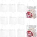 Clear PVC Gift Bags with Handles, 25 Pack, Transparent Shopping Totes for Retail, Wedding, Party