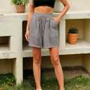 Women's Lounge Athletic Shorts with Pockets, 6.1" Sweat Shorts Women, Summer Casual Elastic Walking Running Shorts (Gray, S)