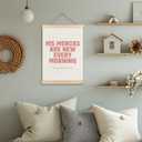 MHJFERGV Pink Christian Wall Art Poster, His Mercies Are New Every Morning Bible Verse Scripture Canvas Wall Decor for Girls Bedroom Church Prayer Room, 12x16 Inches