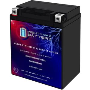 Mighty Max Battery YTX14AH-BS - 12 Volt 12 AH, 210 CCA, Rechargeable Maintenance Free SLA AGM Motorcycle Battery