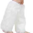 Barelove Women's Faux Fur Leg Warmers, Plush Soft Furry Fluffy Winter Long Boot Cuff Wrist Covers Boots Sleeves