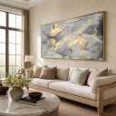 Wall Art Abstract Canvas Painting Gray Wall Decor Fluid Ink Modern Artwork for Living Room Bedroom Dining Room Home Office Decor 20"x40" with Framed