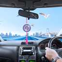 Saillong 16 Pcs Diamond Art Car Ornaments Mandala Diamond Painting Kit Ornament for Car Hanging Suncatchers Charm for Rear View Mirror Double Sided Painting Crystal Gem Garden Decoration Paint DIY Kit