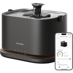 PETLIBRO Upgrade Cat Water Fountain, Cordless Cat Fountain Battery Operated, App Monitoring 3L/101oz Dockstream 2 Pet Water Fountain with Stainless Steel Tray, 5GHz WiFi Dog Water Bowl Dispenser (Black)