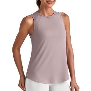 G4Free Workout Athletic Tops High Neck Tanks Loose Sleeveless Summer Running Shirt Gym Shirts((Gray Lilac,XXL) 