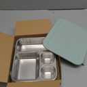 Elk and Friends Kids Stainless Steel Bento Box with Silicone Lid | Leak-proof | Toddler Lunch Container | 4 Compartments | Dishwasher Safe (Sage)