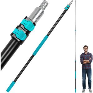 MAVRIZ 5-12 FT Long Paint Roller Extension Pole, Multi Purpose Telescoping Extension Pole for Painting, Cleaning, Heavy Duty Painting Rod with Universal 3/4″ Threaded Connection, Flip-Lock Design