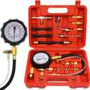 0-140PSI Fuel Injector Injection Pump Pressure Tester, Fuel Pressure Tester Kit, Universal Fuel Pump Pressure Tester Gasoline Car Truck Motorcycle Diagnostic Tool