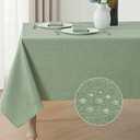 Veblandy Rectangle Tablecloth Waterproof Linen Textured Table Cloth Stain and Wrinkle Resistant Washable, Decorative Fabric Table Cover for Dining, Party and Camping (Sage Green, 52 * 70)