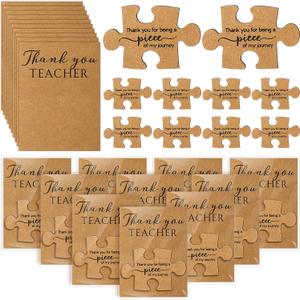 Xuhal 20 Sets Thank You Fridge Magnets Teacher Inspirational Motivational Refrigerator Magnets Appreciation Gift for Fridge Puzzle Refrigerator Magnet Gift Cards with OPP Bags