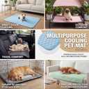 MICROCOSMOS Summer Cooling Mat & Sleeping Pad- Water Absorption Top, Materials Safe, Easy Carry, EZ Clean. Keep Cooling for Pets, Kids and Adults.(Navy Blue, 59" x 40")