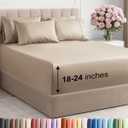 Extra Deep Cal King Sheet Set - 6 Piece Breathable and Cooling Sheets - Hotel Luxury Bedding for Women, Men, Kids & Teens - Easy Secure Fit - Soft, Wrinkle Free and Comfy - Extra Deep Pockets - Cream
