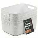 BINO | Plastic Storage Bins, 13 Liter - 3 Pack, White | THE TWILL COLLECTION | Plastic Bins for Organization | Woven Storage Baskets for Organizing | Pantry Shelf Organizer Basket Container Bin
