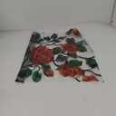 Retro Flower Window Privacy Film,Stained Glass Decals Chinese Red Rose Privacy Rainbow Decals Living Room Sun Blocking Decor Removable Static Cling Stickers,16.93x39.37inch