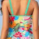 Womens Tankini Tops Only - Modest Swimsuit V-Wired Swim Top Swimwear Tummy Control Bathing Suit No Bottom 2025 (M)