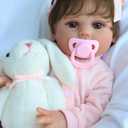 SCOM Realistic Reborn Baby Dolls - 18 Inch Real Life Doll Girl with Hair, Silicone Baby with Anatomically Correct, Newborn Lifelike Weighted Toddler with Full Body Vinyl for Ages 3+ Gift