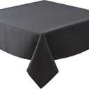 Biscaynebay Textured Fabric Square Tablecloths 54x54 Inch, Black Water Resistant Spill Proof Table Cloth Small Card Folding Table Covers for Dining, Kitchen, Wedding and Parties, Machine Washable