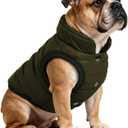 AURUZA Dog Winter Coat, Warm Waterproof Dogs Jacket Small Pet Vest for Medium Dogs Windproof Pet Fleece Vest Snow Jacket for Cold Weather (Army Green, XL)