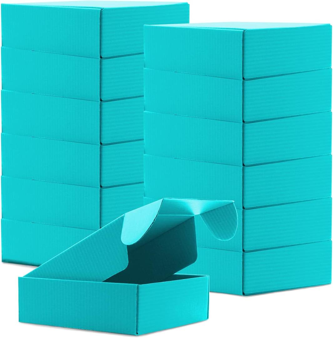 Cardboard Boxes Shipping Boxes,15 Pack Recyclable Corrugated Cardboard Box Small Mailing Storage Gift Boxes for Shipping, Mailing, Gifts Packaging, 6x6x2" (Blue)