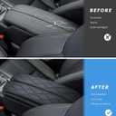 INTGET Center Console Cover for Mazda CX5 Accessories 2026/CX50 CX-50 2023 2024 2025 2026 Car Interior Leather Armrest Arm Rest Lid Cushion Pad Protector (2023+, Black Stitches with Pattern)