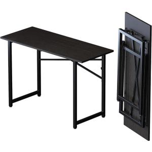 Folding Computer Desk 47 inch Writing Gaming Computer Camping Table, No Assembly Required Home Office Desk, Black