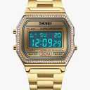 MASTOP Luxury Women Watches Full Steel Electronic LED Digital Fashion Ultra Thin Square Ladies Wrist Watches