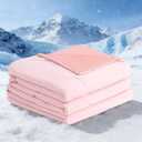 BEAUTEX Cooling Comforter Queen Size - Double Sided Cool Blanket for Hot Sleepers and Night Sweats, Q-Max>0.45, Breathable Lightweight Silky Summer Ice Blankets for All Season (Pink, 90" x 90") OEKO-TEX STANDARD 100