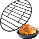 Palksky Oval Roasting Rack for 14”-19” Oval Roaster Pan/ Roaster Oven, 12x8.5 Inch Non-Stick Roasting Rack Black with Integrated Feet, Oven and Dishwasher Safe, Kitchen Cooling Rack for Cooking