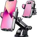 VANMASS 2025【Strongest Suction & Military-Grade】 Car Phone Mount 【Patent & Safety】Ultimate Cell Phone Holder Handsfree Stand for Dash Windshield Vent for iPhone 16 15 Pro Max 14 Android & Truck, Pink