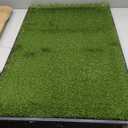 Dog Grass Pad with Tray 23x35 Soft-Touch Artificial Grass Pad for Dogs Potty with Pee Pads Washable & Puppy Porch Potty Tray Dog Litter Box Indoor & Outdoor, Pet Turf for Puppy Toilet Training