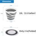 Collapsible Bucket 10L 2.6 Gallon Cleaning Bucket Mop Bucket Folding Foldable Portable Small Plastic Water Supplies for Outdoor Garden Camping Fishing Car Wash Space Saving