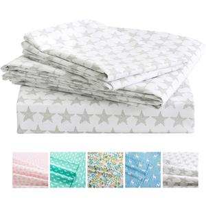 Vonty Kids Bed Sheets Twin Stars Printed Sheets for Boys & Girls, Soft Lightweight Microfiber Easy Wash Bedding Set (1 Fitted Sheet + 1 Flat Sheet + 1 Pillowcase)