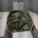 JELLYMONI Plush Duvet Cover Set - Queen Size Green Striped Fuzzy Comforter Cover 3pcs Bedding Set Luxury Ultra Soft Faux Fur Duvet Cover & 2 Pillowcases (NO Comforter)