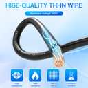 THHN Wire 10 Gauge 50FT, UL83 THHN/THWN-2 10 AWG Cable Stranded Copper with Nylon Jacket and PVC Insulation Building Wires for Residential, CNC, Panel Wiring, Circuit, Control(600V, Black)