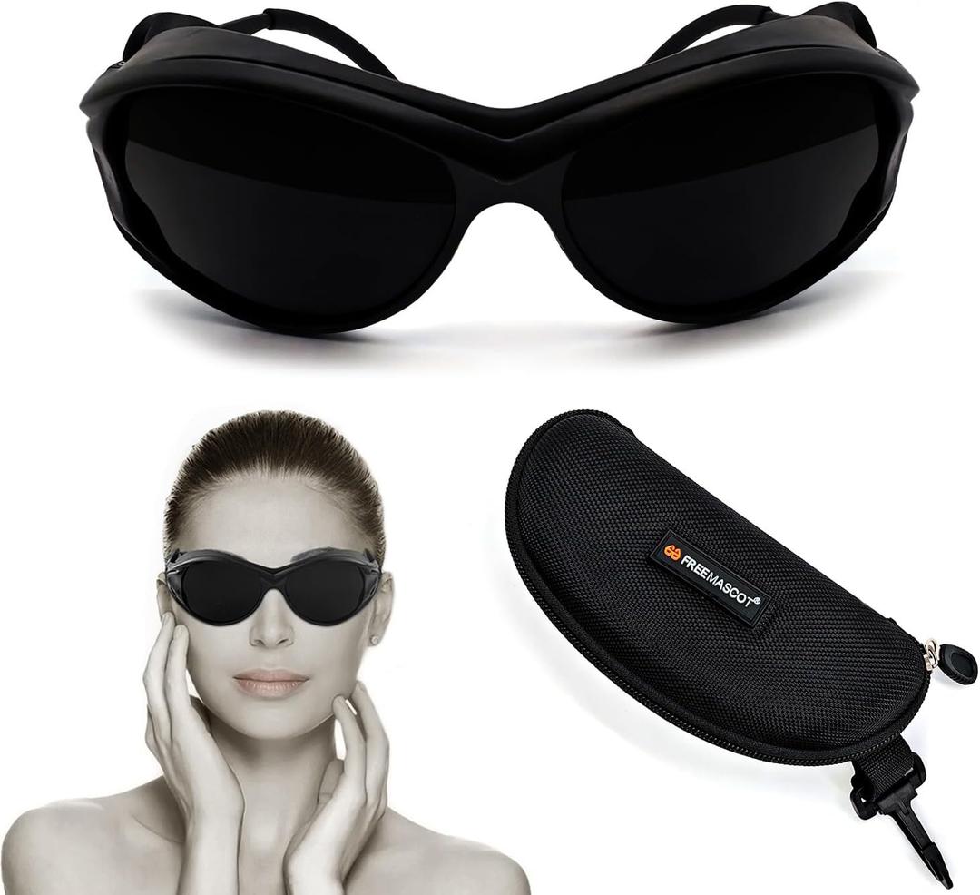 FreeMascot Red Light Therapy Glasses, Laser Safety Glasses IPL 200-2000nm, Eyes Protection for Tanning Goggles and Red Light Therapy