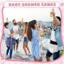 6 Sets Bottle Chug Baby Shower Games Juegos Para Plastic Baby Bottles Bibs Disposable Diapers Gender Reveal Games Baby Changing Diaper Race Game Decoration (Pink)