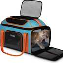 Petskd Top-Expandable Pet Carrier 19x13x9 Inches Southwest Allegiant Airlines Approved, Soft-Sided Carrier for Small Dog Under 12 lbs and Large Cat Under 15 lbs(Blue)