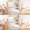 34" Extra Tall Baby Gate for Stairs, Auto Close Stroller Friendly Dog Gate Indoor for Doorways, Pressure Mounted 29"-40" Wide Baby Gate, Easy Walk Through Gate for Children & Pets, White