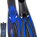 Adult Snorkel Fins - Men & Women's Long Scuba Diving Fins for Travel & Snorkeling. US Men 8-8.5 | US Lady 10-10.5