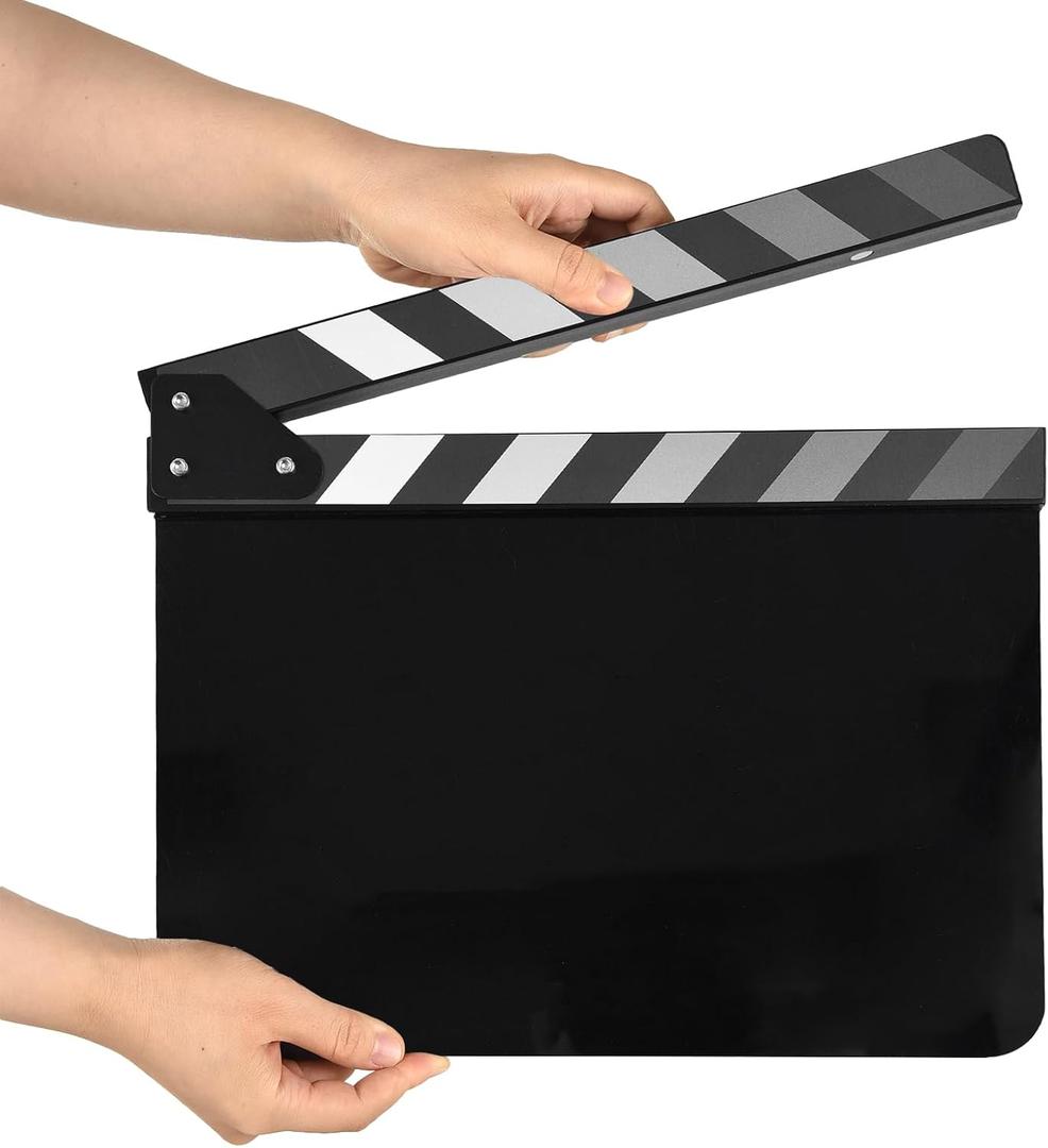 Andoer Acrylic Clapperboard Action Cut Board Movie Film Clapper Film Clapboard Small Clapperboard Movie Director's Slate Cut Action Scene Clapper Board Film Slate Dry Movie Clap Board for Filming