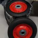 5 Pack 6 x 1.2 Inch Solid Rubber Flat Free Tire, Hand Truck Wheel with Ball Bearing and 5/8 Inch Axle Diameter, Solid Rubber Wheel, 350 lbs Capacity