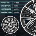 New 18 Inch 18x8 Inch Premium Aluminum Alloy Wheel Rims Fit for Toyota Camry SE 2018 2019 2020 2021 2022 2023 2024, ALY69133U45N, Machined Black Wheels OEM Design Rim