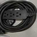 GE 3-Outlet Power Strip Surge Protector 15 Ft Braided Long Cord Extension Cord Surge Protector Power Strip Flat Plug Extension Cord 250 Joules ETL Listed Black 44237