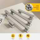 Rergy 10 Pack Brushed Satin Nickel Single Hole Knobs, Square Cabinet Handles Kitchen Drawer Pulls and Knobs for Bathroom Dresser